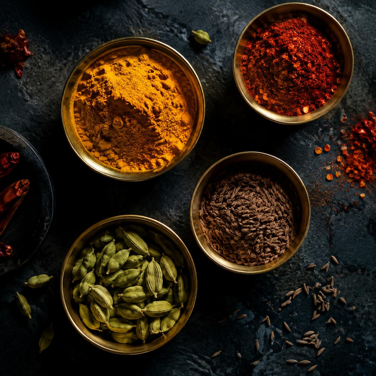 Turmeric, Cardamom & Whole Spices